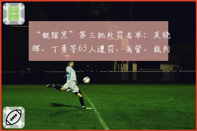 “假赌黑”第三批处罚名单：吴晓晖、丁勇等65人遭罚，高管、裁判、球员在列